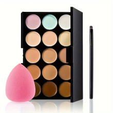 (3pcs 01) 15-Color Concealer Palette Foundation Cream Waterproof Coverage for Facial Dark Circles Freckles Primer Brightening