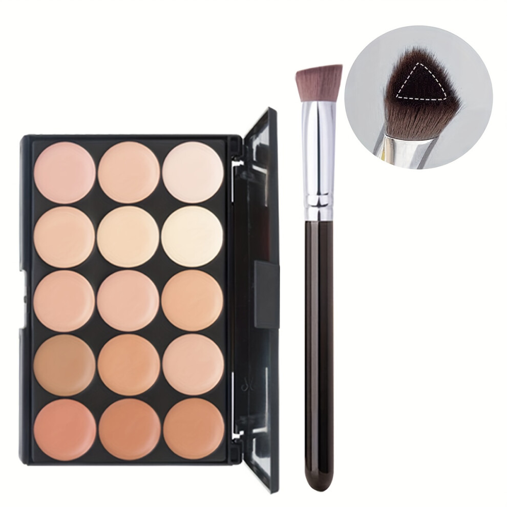 (15 Colors) [Concealer Set] 2pcs Set-Concealer Coverage Under-Eye Circles And Brighten Skin Tone Concealer Palette