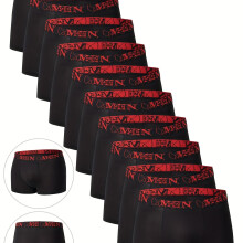 (10MEN Black, 36) 10-Pack Men'S Boxer Briefs | Casual, Breathable, Comfortable, Slight Stretch, Solid Color, Sports Shorts
