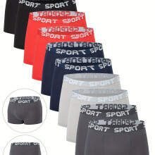(10SPORT, 38) 10-Pack Men'S Boxer Briefs | Casual, Breathable, Comfortable, Slight Stretch, Solid Color, Sports Shorts