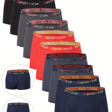 (10WEAR, 38) 10-Pack Men'S Boxer Briefs | Casual, Breathable, Comfortable, Slight Stretch, Solid Color, Sports Shorts