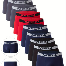 (YZT 10MEN underwear, 32) 10-Pack Men'S Boxer Briefs | Casual, Breathable, Comfortable, Slight Stretch, Solid Color, Sports Shorts