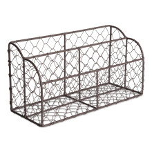Home Traditions Rustic Farmhouse Chicken Wire Letter Holder with Two Slots for Home or Office to Sort and Organize In-Coming or Out-Going Letters and