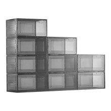 VEVOR Shoe Storage Boxes, 9 Pack Clear Stackable Shoe Boxes Storage Organizers with Magnetic Door, Fit up to US Size 13, Plastic Sneaker Containers