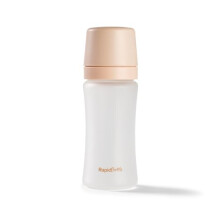 Nuby RapidBottle Anti-Colic Glass Feeding Bottle - Rapid Bottle with Silicone Coated Glass Bottle with Breast-Like Teat | Quick Feed | No