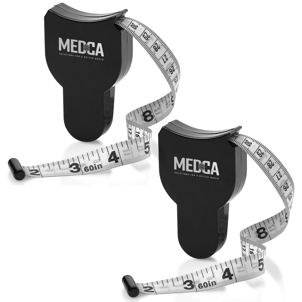 Medca Body Tape Measure - (2 Pack) Measuring Tapes For Body And Fat Weight Monitors, (Inches & Cm) Retractable Tape Measure Ruler For Accurate Body Fat