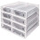DHMAKER Boot Storage Box, 8 Pack Stackable Boot Boxes for Tall Boots, Boot Boxes Clear Plastic Stackable with Lid Drop Front Boot Organizer, White 1