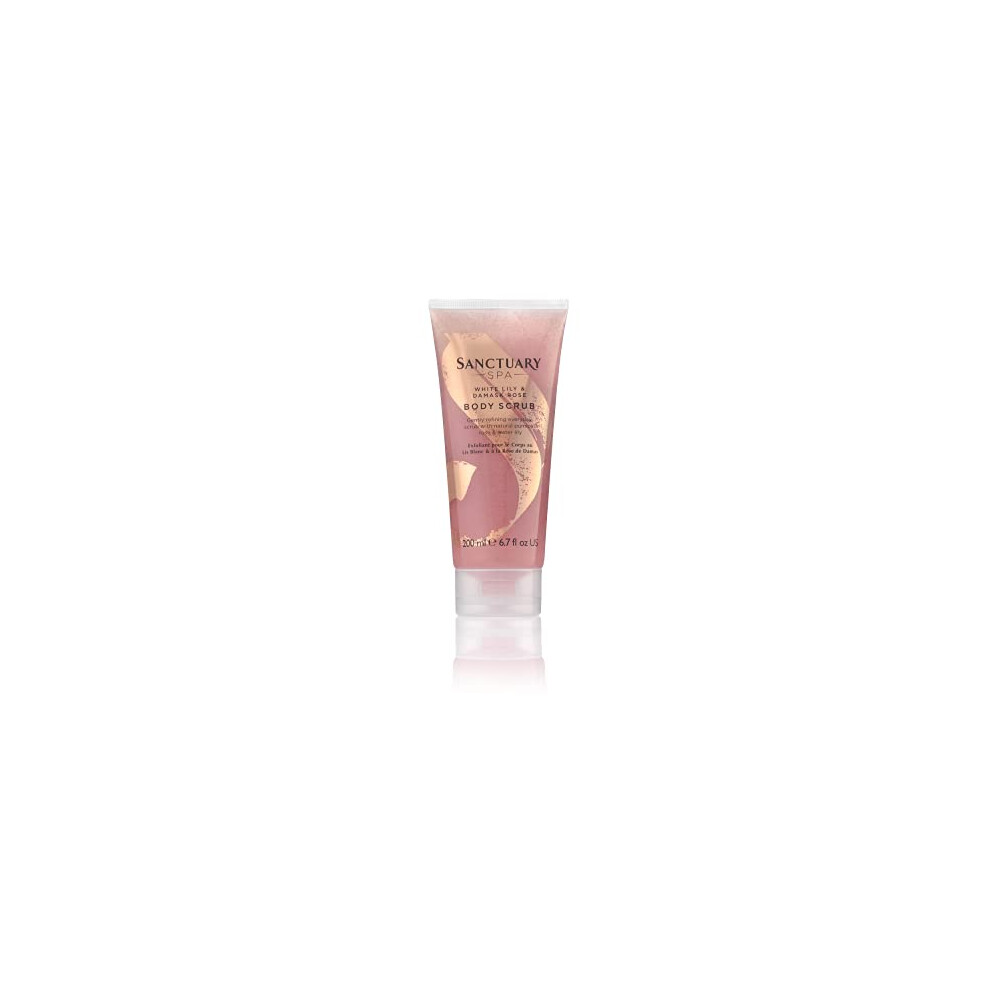 Sanctuary White Spa Lily And Damask Rose Body Scrub With Natural Pumise And Essential Oils, Vegan And Cruelty Free, 200Ml