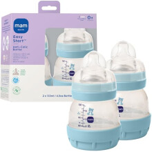 MAM 5oz Easy Start Anti-Colic Wide Neck Vented Baby Bottle, Slow Flow Breastfeeding-Like Nipple,Reduces Colic Gas & Reflux, Easy Clean, BPA Free,0+