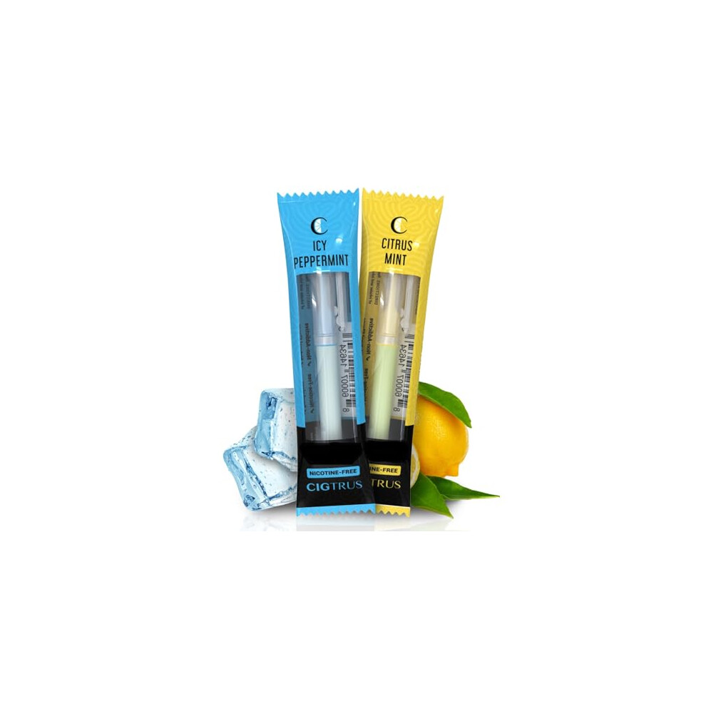 Cigtrus Smokeless Air Inhaler - Tobacco-Free, Nicotine-Free, & Non-Electric | Oral Fixation Relief Aid | Habit Replacing Breathing Stick | 2 Pack (Icy