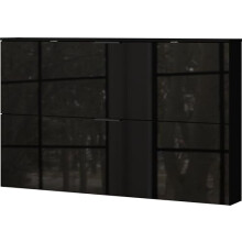 Germania GW-VALEGA Shoe cabinet 2620-83, in Black, front with glass support, 140 x 85 x 19 cm (WxHxD)