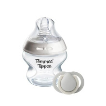 Tommee Tippee Natural Start Baby Bottle (150ml) and Newborn Soother (0-2 Month) Gift Pack