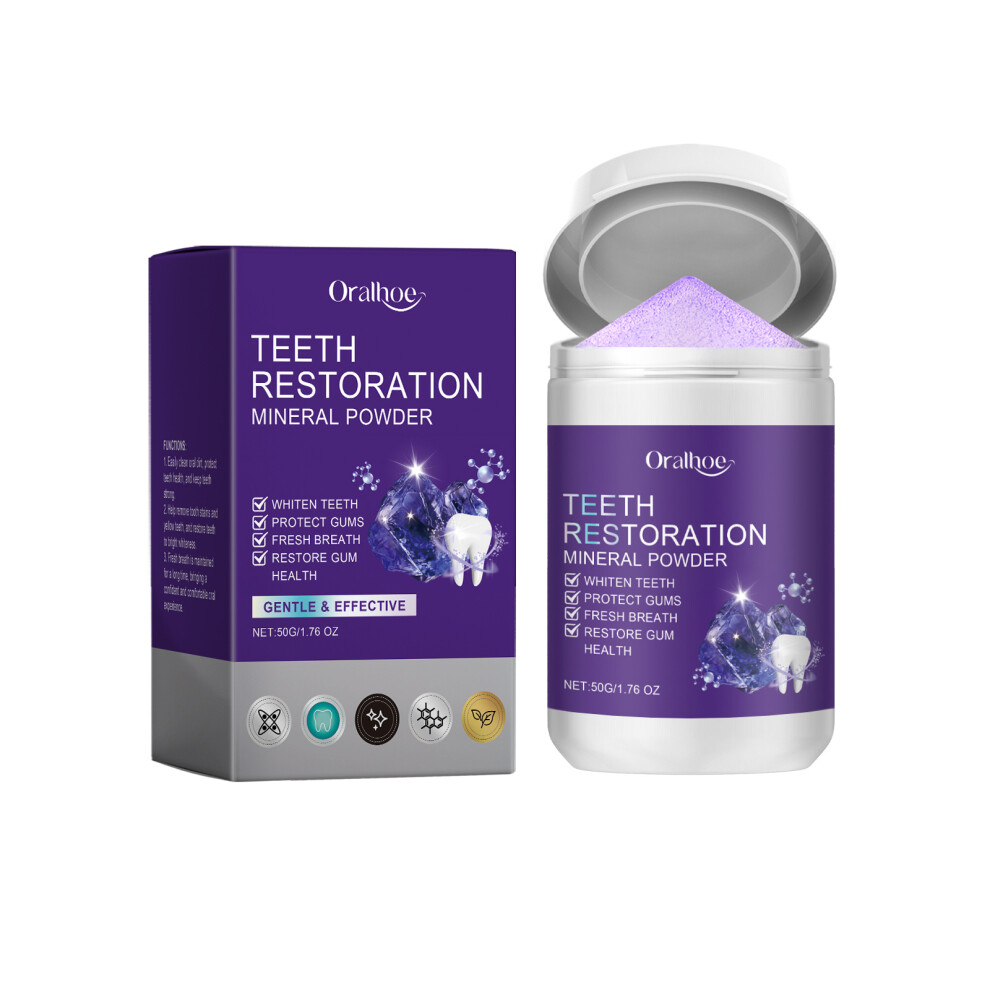 Purple Oralhoe Tooth Powder Gentle Care Cleans Teeth Protects Gums Fresh Breath Care Tooth Powder