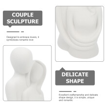 Weißes Resin Keramik Paar Figuren Romantische