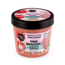 Organic Shop Pink BeachinÂ Vibrant Glow Body Scrub. Strawberry Champagne, 300ml