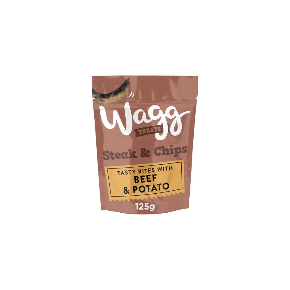 Wagg Dog Treats Steak & Chips 125G, White