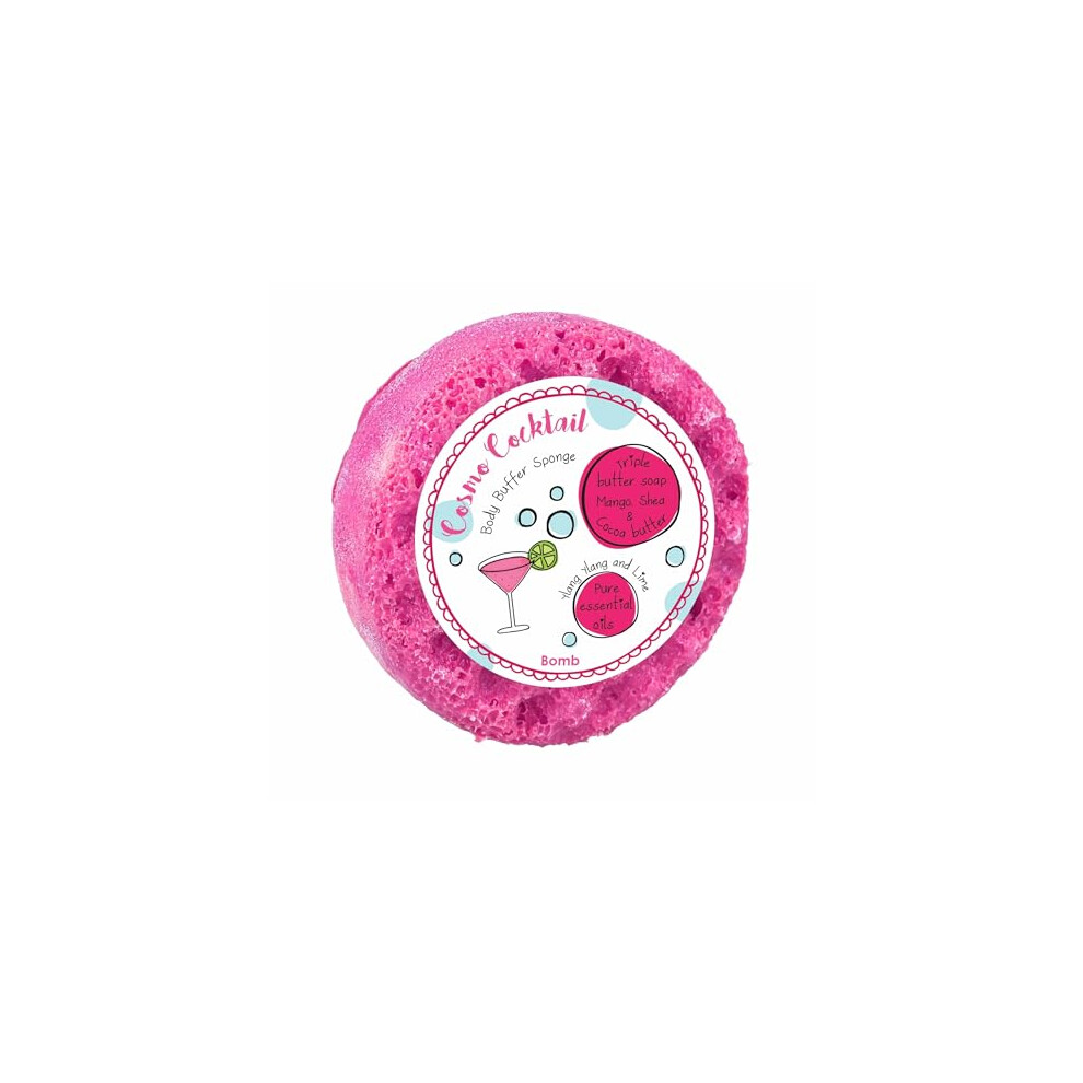 Bomb Cosmetics - Sponge Soap, Cosmo Cocktail Body Puffer Soap Sponge (Cosmo Cocktail)