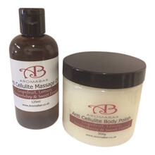 Anti Cellulite Dead Sea Salt & Shea Butter Scrub & Massage Oil Gift Pack