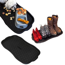 STAR SUPPLIES Non-Slip Shoe Organising Black Tray Multipurpose Tray Protects Carpets For Home & Garden (2)