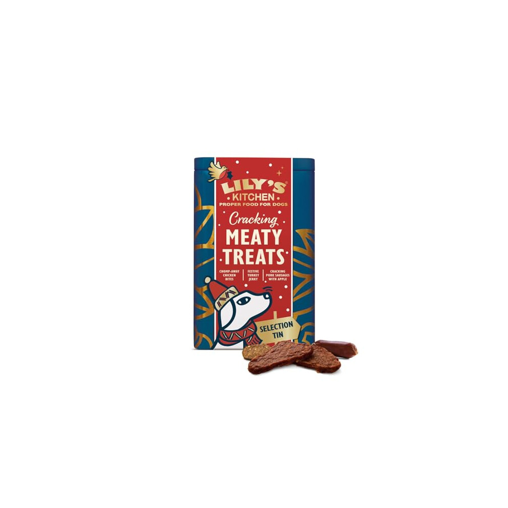 Lily's Kitchen Made With Natural Ingredients Festive Meaty Treats Selection Tin For Adult Dogs