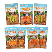 Pawtato Low Fat Natural Dog Chews - 44 Sweet Potato Based Hypoallergenic Plant-Based Vegan Treats - Alternative to Rawhide Chews for Christmas