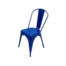 BE Furniture Blue Metal Tolix Chairs, Blue Metal Stacking Chairs, Commercial Grade Bistro Chair