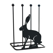 Steel 'March Hare' Black Double Welly Boot Rack Handmade Metal Boot Holder Stand Sturdy Outdoor Footwear Storage for Garden Porch or Entryway Decor