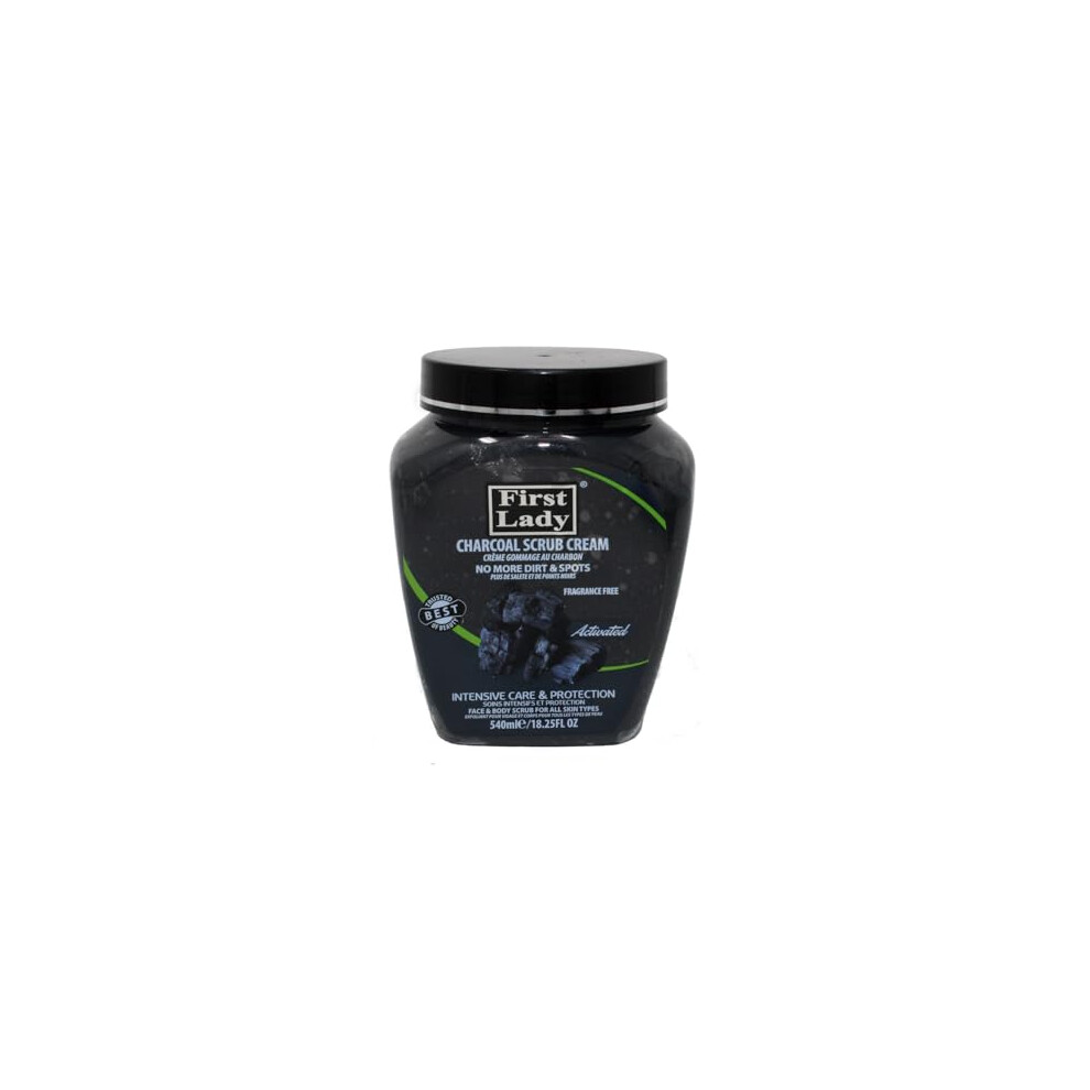 First Lady Charcoal Face & Body Scrub 540Ml Ã¢Â Deep Cleansing Exfoliating Scrub For Smooth, Clear-Looking Skin Ã¢Â Suitable For Face & Body