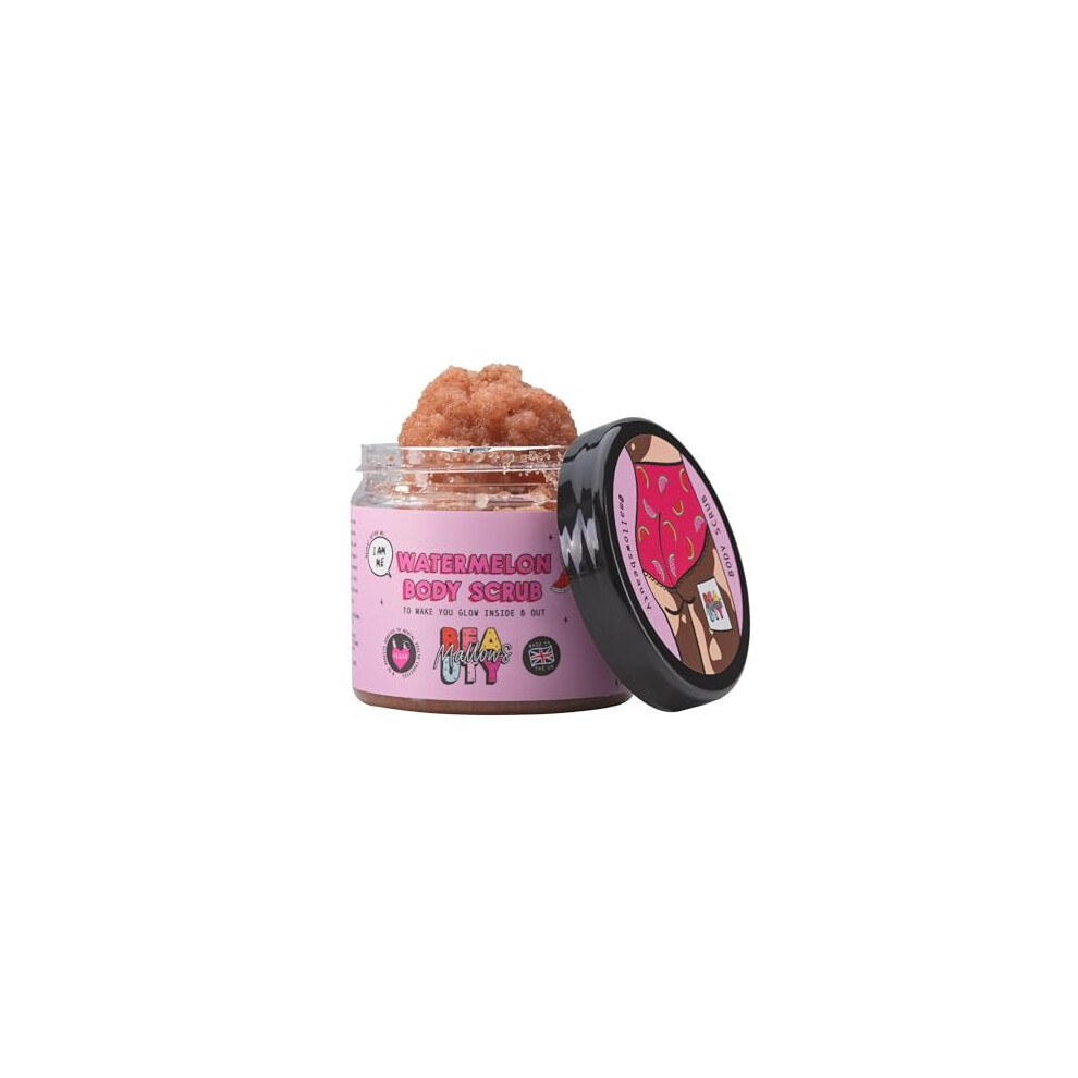 Mallows Beauty Pink Watermelon Himalayan Body Scrub, Exfoliating And Moisturizing, Prevents Strawberry Legs, Vegan, 250G