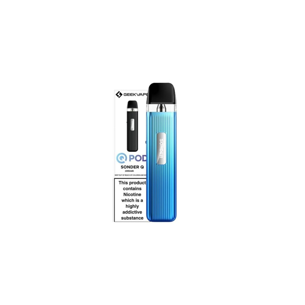 Tillelot Geekvape Sonder Q Pod Kit, E-Cigarettes, Adjustable Airflow, Draw-To-Vape Activation, 2 Ml Cartridge Capacity, No Nicotine, (Sky Blue)