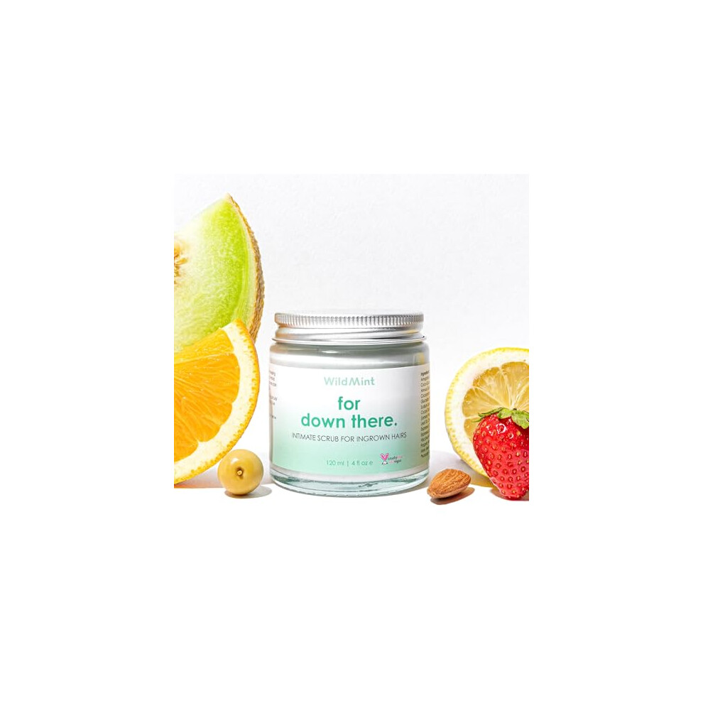 Wildmint Intimate Scrub For Down There| Ingrown Hairs, Razor Bumps, Hyperpigmentation |Natural Bikini Line Exfoliator For Shaving Rouitine| Removes
