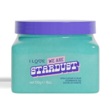 I LOVE We Are Stardust Shea Sugar Scrub Exfoliating Moisturising Body Scrub with Shea Butter, Sugar Crystals & Natural Glow Boosting Ingredients for