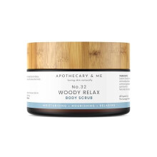 Woody Relax Body Scrub, Sandalwood Patchouli Calming Frankincense, Juniper Berry Essential Oils With Mineral Himalayan Pink Salts, For Silky Smooth