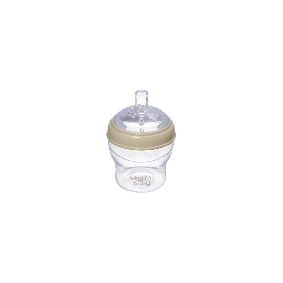 Vital Baby Nurture Breast-Like 0M+ Baby Feeding Bottles, 150Ml 1Pk, Self-Sterilising In 3 Mins, Triple Anti-Colic Valves, Slow Flow Teats, Earthsmart