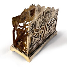 Thorness Art Nouveau Style Polished Brass Sunflower Letter Rack â“ Decorative Notelet & Letter Holder for Home or Office
