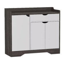 BLUEBRIT Multiuse Shoe Cabinet Shelves Hallway Storage Footwear Rack Cupboard Stand With 1 Drawer (Grey)