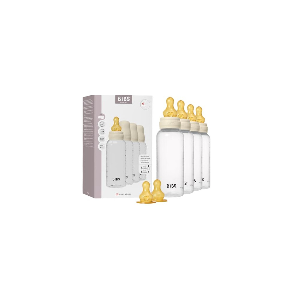 Bibs Baby Bottle Round Latex 4 Pack 270 Ml - Ivory - Image 2