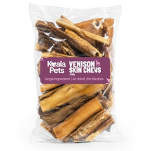Koala Pets Venison Skin Chews for Dogs 500g, Natural Dog Treats & Dog Chews, Grain Free, Low Fat, Hypoallergenic Dog Treats, Long Lasting Dog Chew for