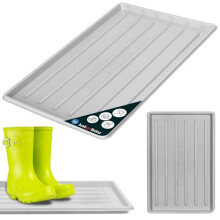 KOTARBAU Boot Tray - Plastic - 45 x 30 cm (17.72 × 11.81 inches) - Grey - Shoe Drip Tray - for Wet Shoes - Boot Mat - Easy to Clean - Durable