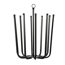 ChessSmith 5-Pair Round Boot Shoe Rack - Steel Welly Holder Stand Shelf, Matte Black