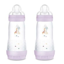 MAM Anti-Colic Baby bottles 320 ml, pack of 2 for girls, Teat size 2 (4 months+)