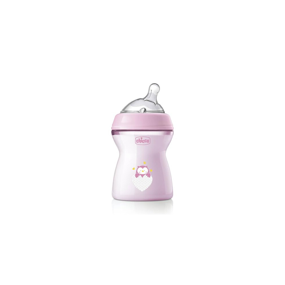 Chicco Natural Feeling Anti-Colic Baby Bottle 2 Months + 250 Ml, Baby Bottle With Teat In Soft And Flexible Silicone, Suitable For Mixed