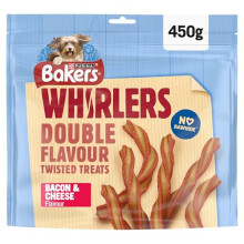 BAKERS Whirlers Bacon and Cheese Dog Treats 450g
