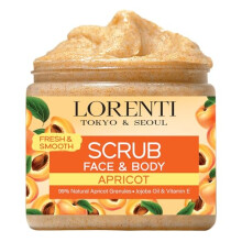 Lorenti Apricot Scrub 500 ML Face & Body | Firming & Radiant Supports Collagen Production Anti Aging and Wrinkle