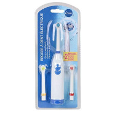 Electric Toothbrush - Rotating Soft Bristles Battery Powered with 3 Strong Heads (Red)