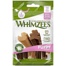 Whimzees Puppy Chew Sticks for Extra Small and Small Dogs, Natural Treats for Oral Hygiene, Size XS/S, Bag of 14 Pieces