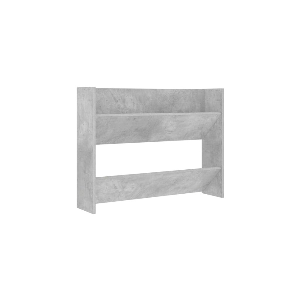 Vidaxl Wall Shoe Cabinet Household Home Supplies Wardrobe Storage Hanging Wall-Mounted Shoe Organiser Rack Shelf Cabinet Chipboard Concrete Grey