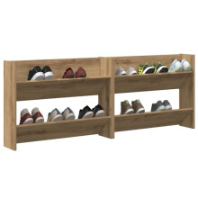 vidaXL Shoe Cabinet 2 pcs Artisan Oak 81 x 18 x 60 cm Engineered Wood, Hallway Shoe Cabinet, Modern Rectangular Storage, Organizing Unit for Footwear,