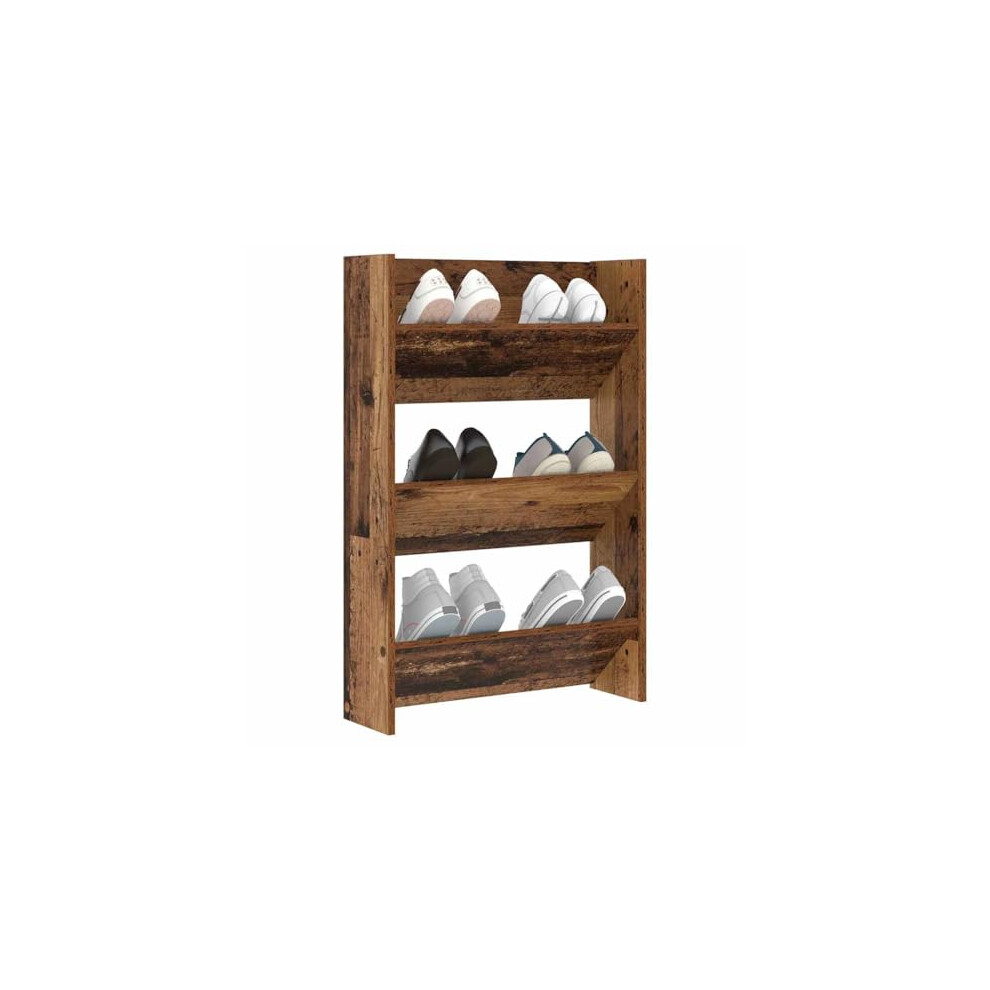 Vidaxl Oldwood Shoe Cabinet 60 X 18 X 90 Cm Engineered Wood Old Wood - Image 3