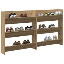 vidaXL Shoe Cabinet 2 pcs Artisan Oak 85 x 18 x 90 cm Engineered Wood, Hallway Shoe Cabinet, Modern Rectangular Storage, Organizing Unit for Footwear,